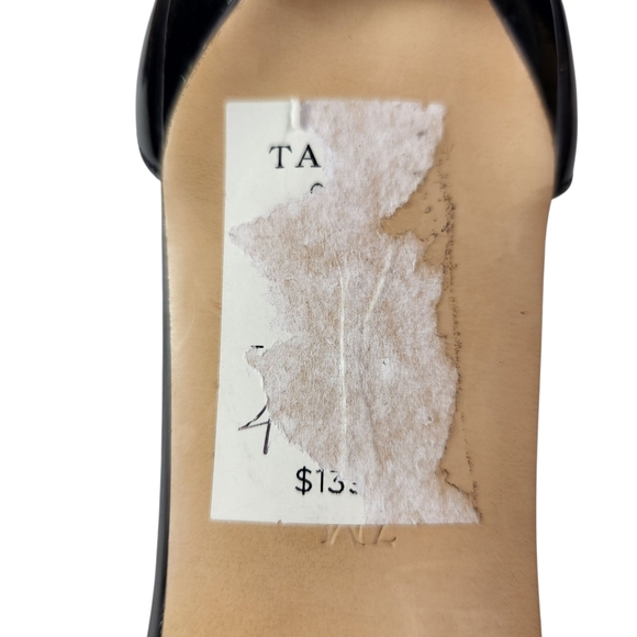 Women's 7 M Talbots Black Patent Leather Ankle Strap Sandals Heels Pump 2.5" - Picture 10 of 12